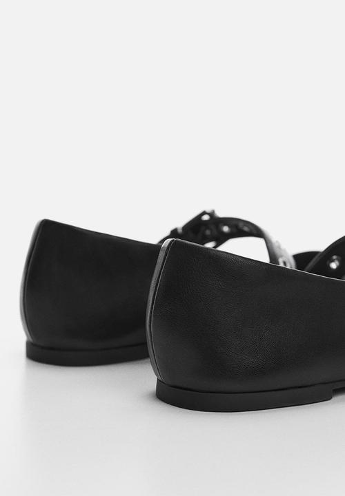MANGO - Pellie buckle detail pump - black