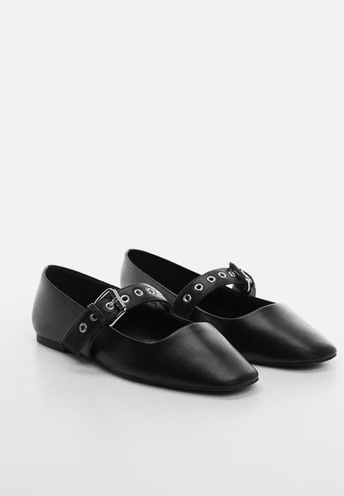 MANGO - Pellie buckle detail pump - black