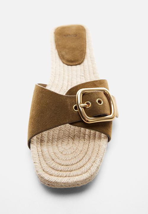 MANGO - Nani buckle sandal - beige/khaki