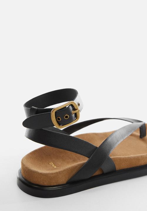 MANGO - Pepo thong sandal - black