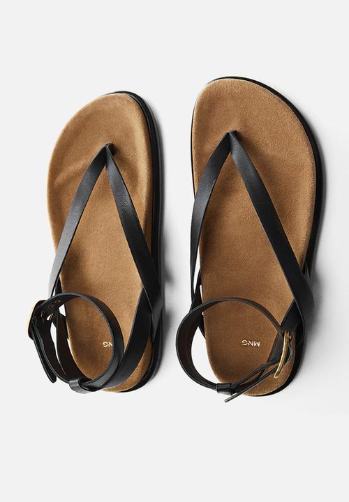 MANGO - Pepo thong sandal - black