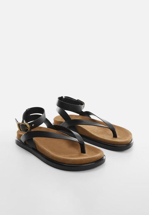 MANGO - Pepo thong sandal - black