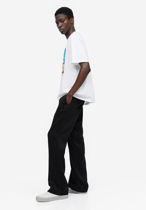 H&M - Relaxed fit printed T-shirt - white/beach 