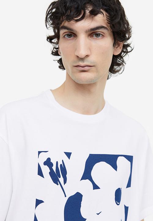 H&M - Relaxed fit printed T-shirt - white/flowers