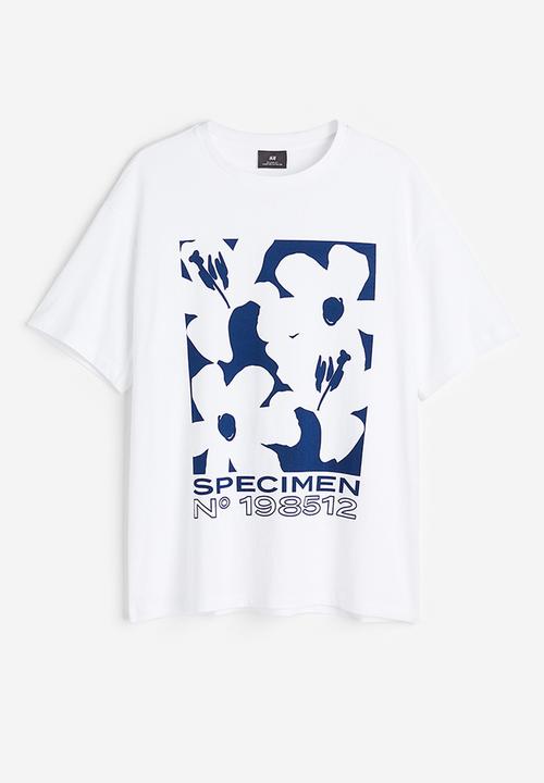 H&M - Relaxed fit printed T-shirt - white/flowers
