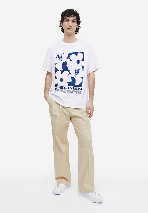 H&M - Relaxed fit printed T-shirt - white/flowers