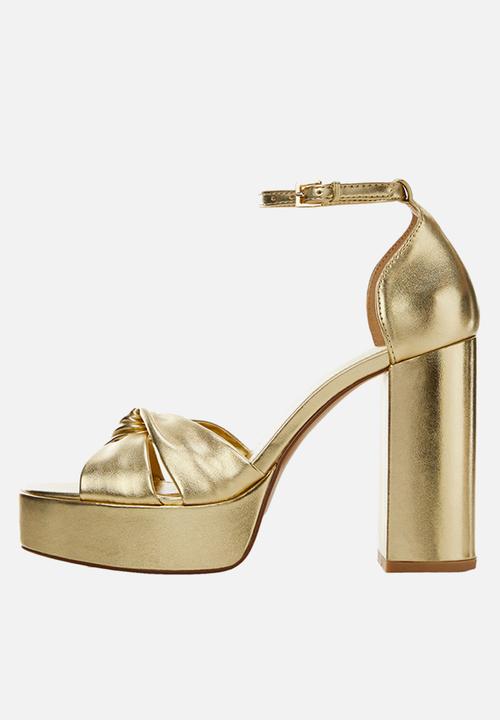 MANGO - Verti platform sandal - gold