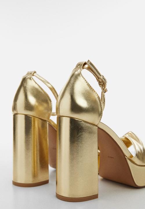 MANGO - Verti platform sandal - gold