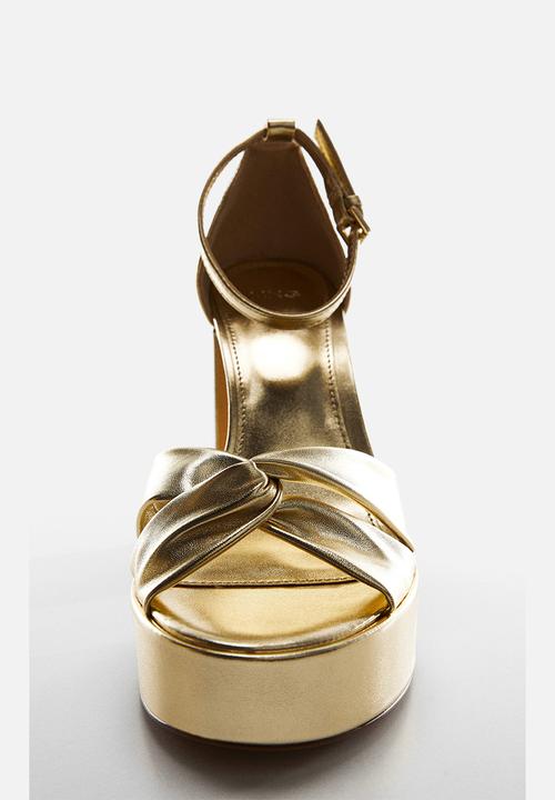 MANGO - Verti platform sandal - gold