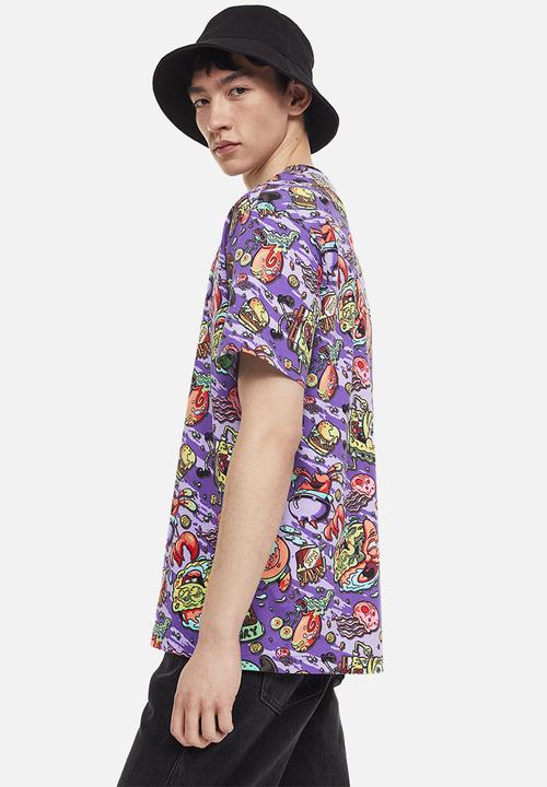 H&M - Relaxed fit printed T-shirt - purple/spongebob squarepants 