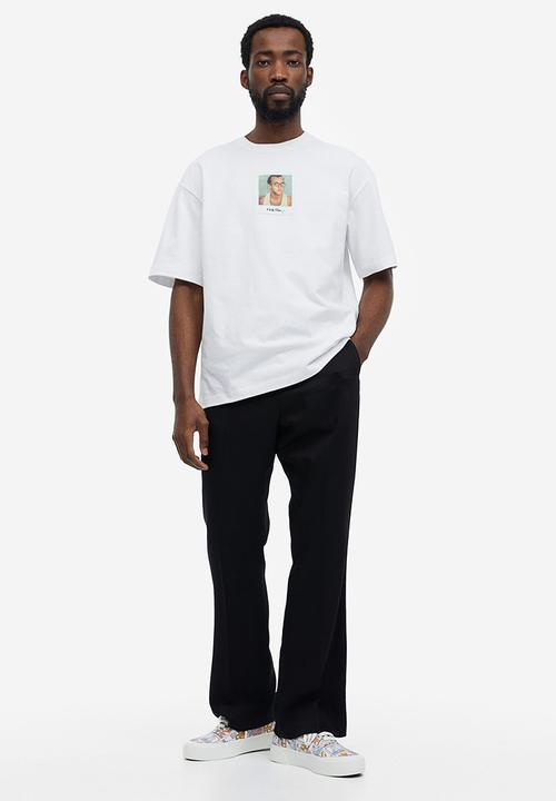 H&M - Relaxed fit printed T-shirt - white/keith haring 