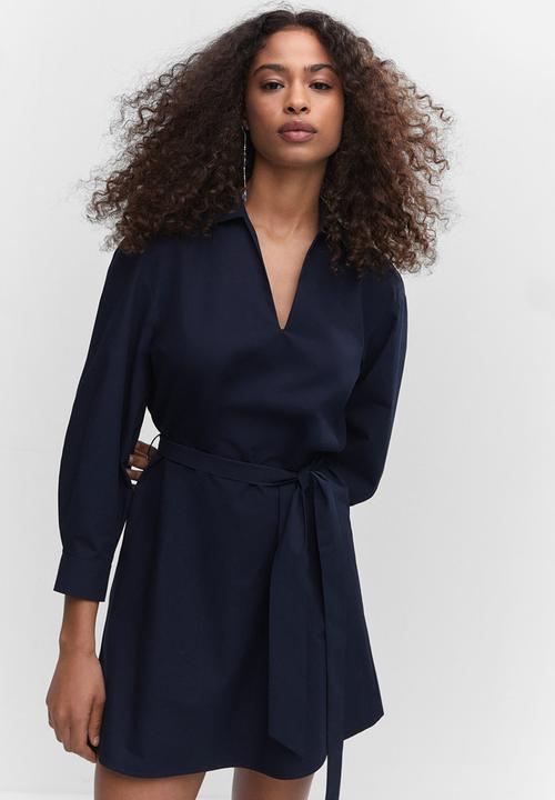 MANGO - Dress pop-h - navy