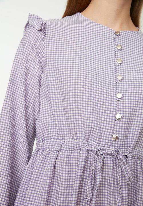 Trendyol - Modest puff sleeve skater shirt - lilac