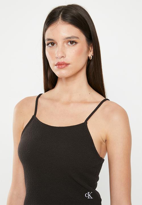 Calvin Klein - Slub rib strappy top - ck black