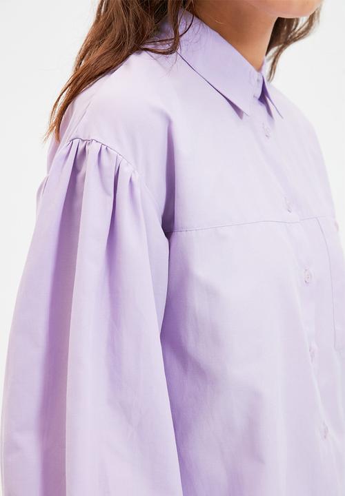 Trendyol - Modest balloon sleeve shirt - lilac