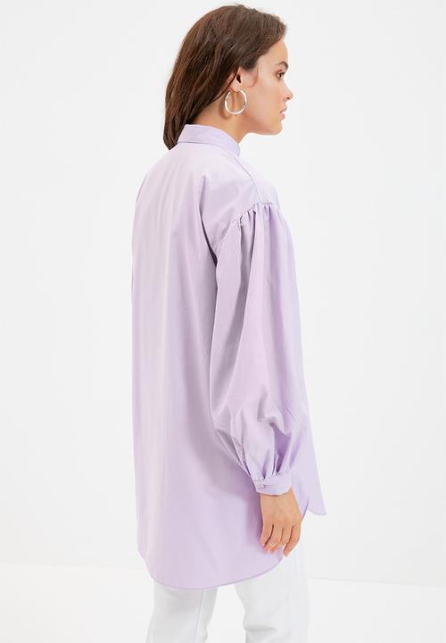 Trendyol - Modest balloon sleeve shirt - lilac
