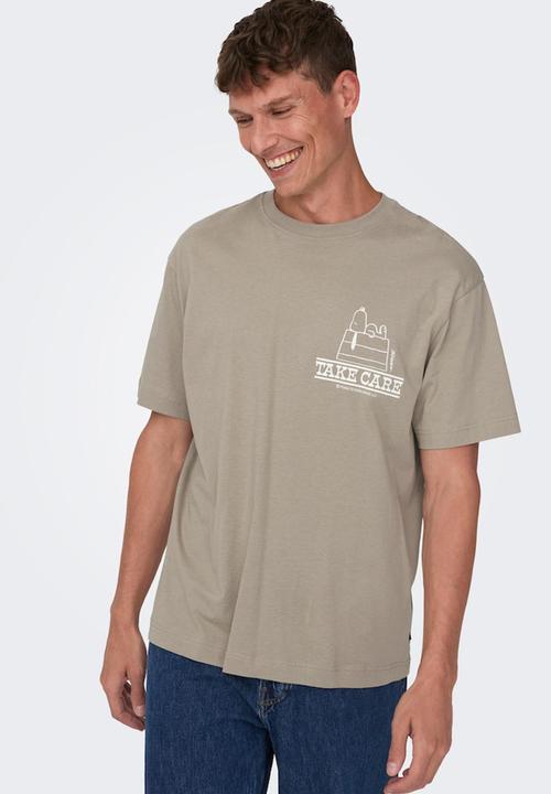 Only & Sons - Onspeanuts rlx short sleeve tee - vintage khaki 