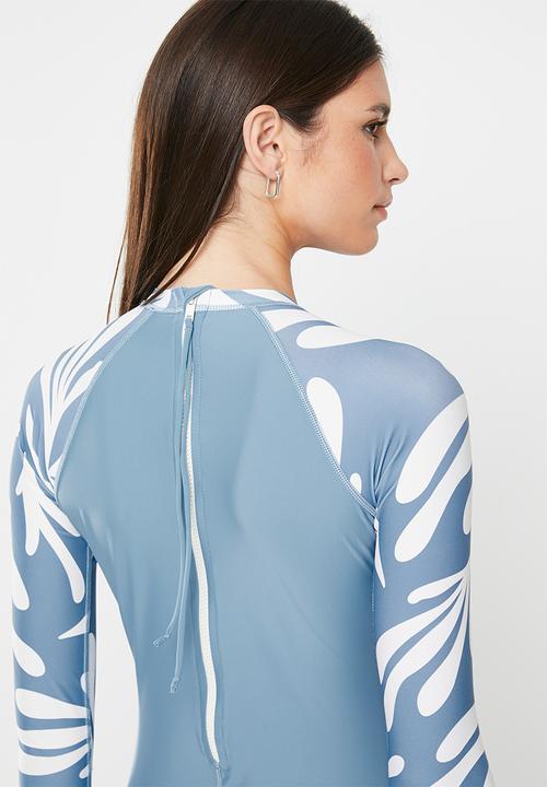 Lizzy - Sularsa long sleeve full body rashie swimsuit - blue matisse leaf