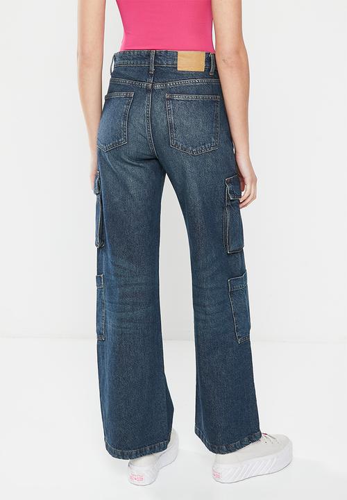 Cotton On - Cargo wide leg jean - indigo desert