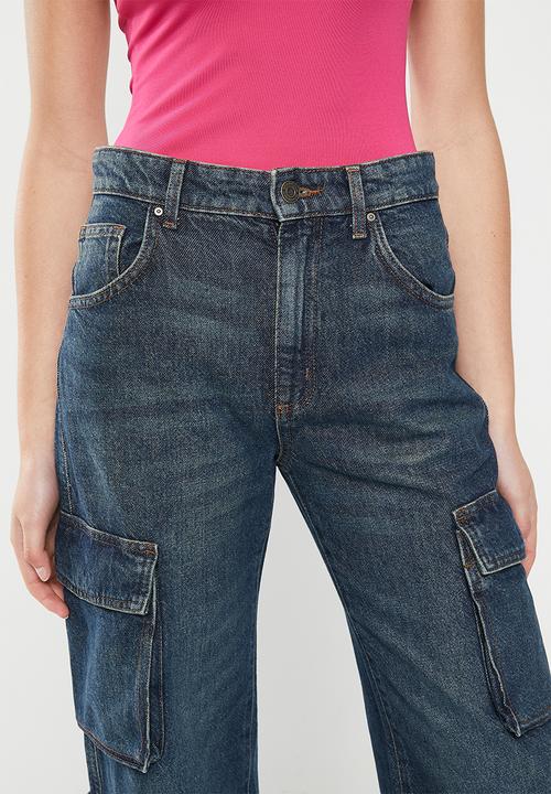 Cotton On - Cargo wide leg jean - indigo desert