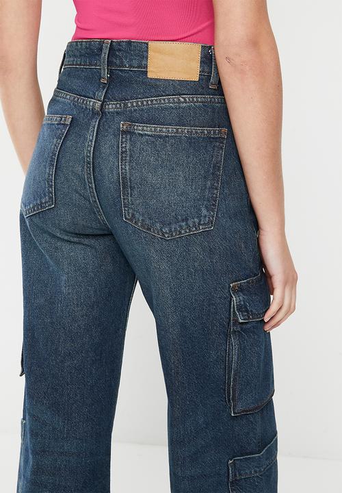 Cotton On - Cargo wide leg jean - indigo desert