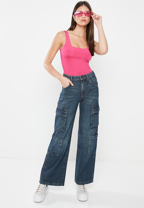 Cotton On - Cargo wide leg jean - indigo desert
