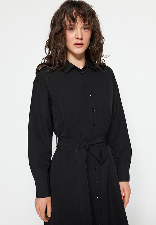 Trendyol - Modest maxi shirt dress - black