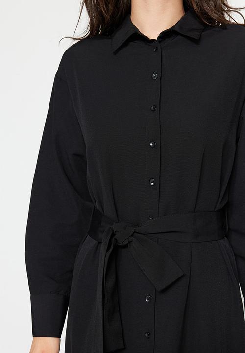 Trendyol - Modest maxi shirt dress - black