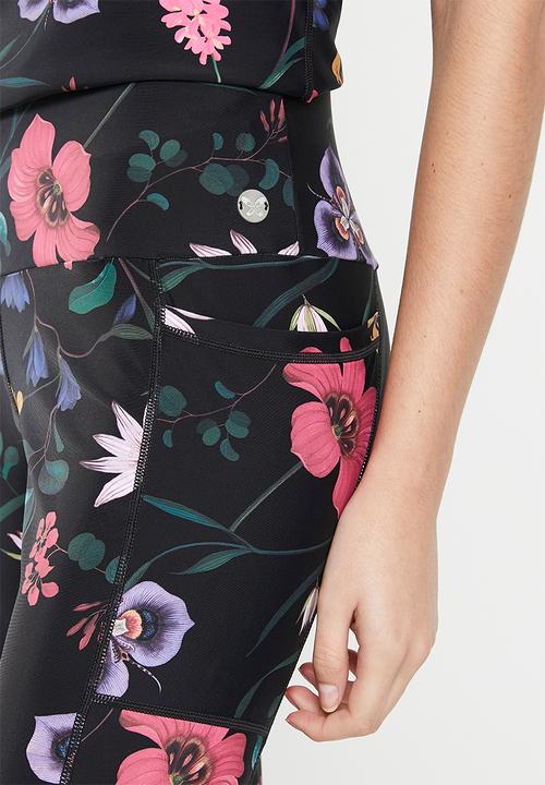 Lizzy - Bel-anna elasticated leggings - dark indigenous floral