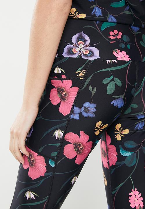 Lizzy - Bel-anna elasticated leggings - dark indigenous floral