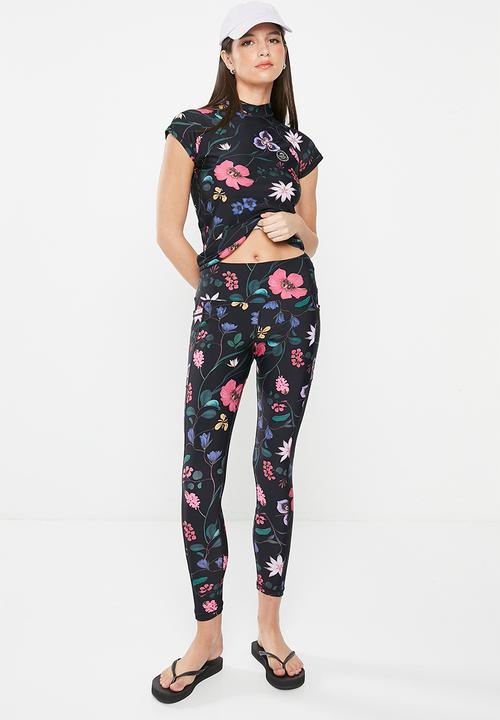 Lizzy - Bel-anna elasticated leggings - dark indigenous floral