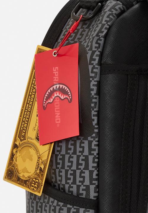 Sprayground - Split infinity check in grey dlxsv backpack - black
