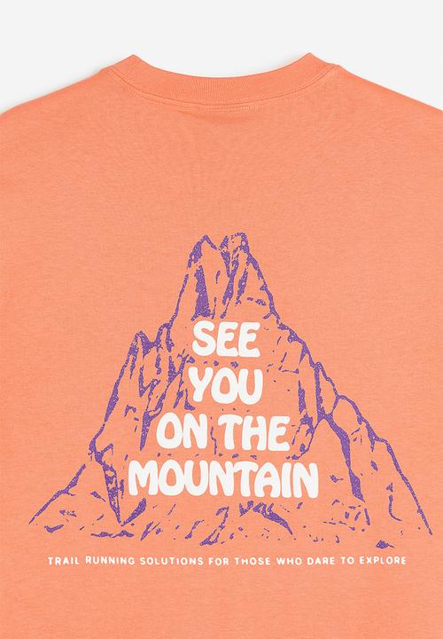 H&M - Relaxed fit printed T-shirt - orange/mountain