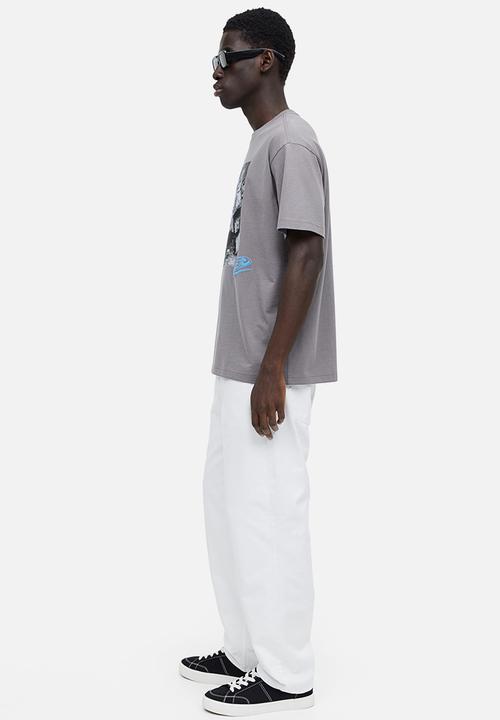 H&M - Relaxed fit printed T-shirt - grey 