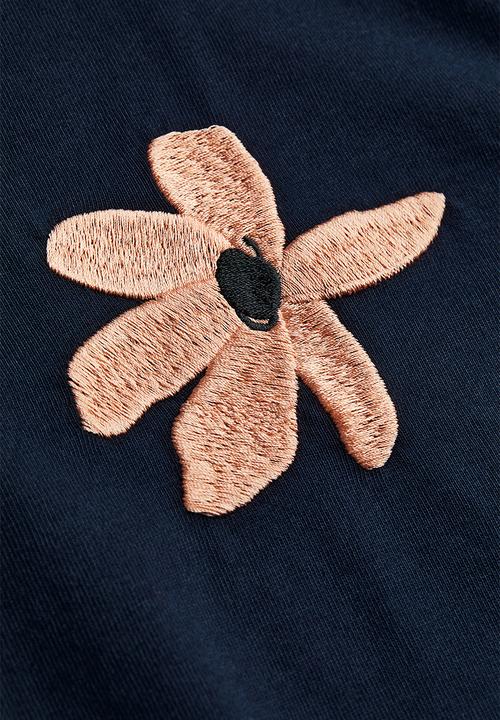 H&M - Relaxed fit printed T-shirt - dark blue/flower