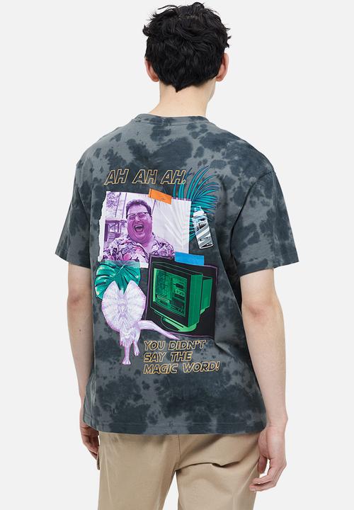H&M - Relaxed fit printed T-shirt - dark grey/jurassic world