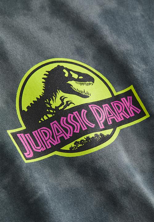 H&M - Relaxed fit printed T-shirt - dark grey/jurassic world