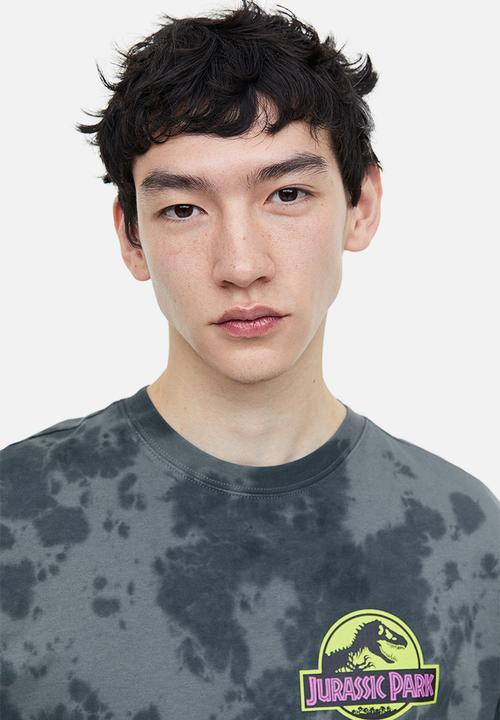 H&M - Relaxed fit printed T-shirt - dark grey/jurassic world