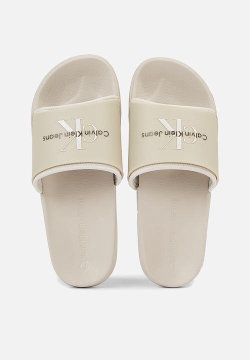 Calvin Klein - Slide monogram tpu - ancient white/eggshell