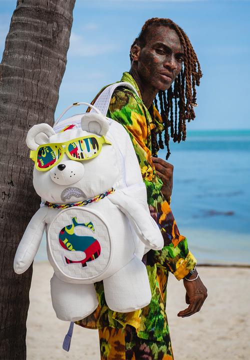 Sprayground - Shark trip moneybear backpack - white/multi