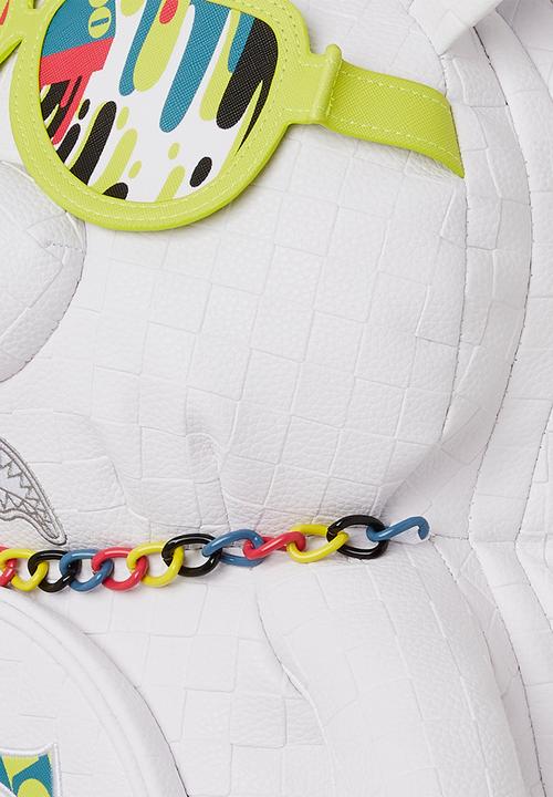 Sprayground - Shark trip moneybear backpack - white/multi