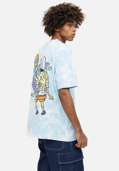 H&M - Relaxed fit printed T-shirt - light blue/spongebob