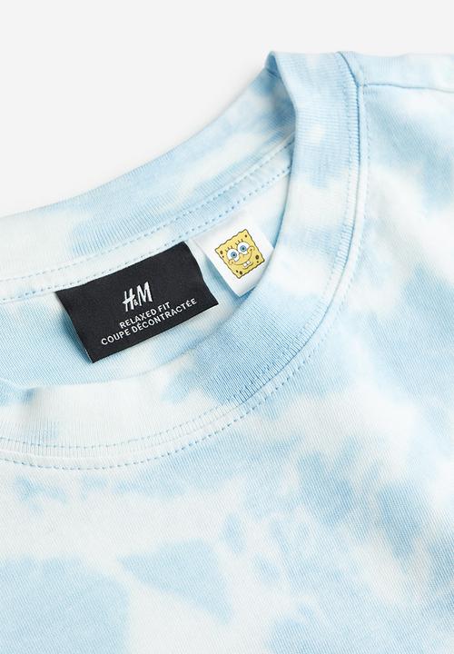 H&M - Relaxed fit printed T-shirt - light blue/spongebob