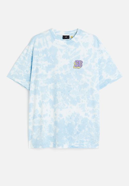 H&M - Relaxed fit printed T-shirt - light blue/spongebob