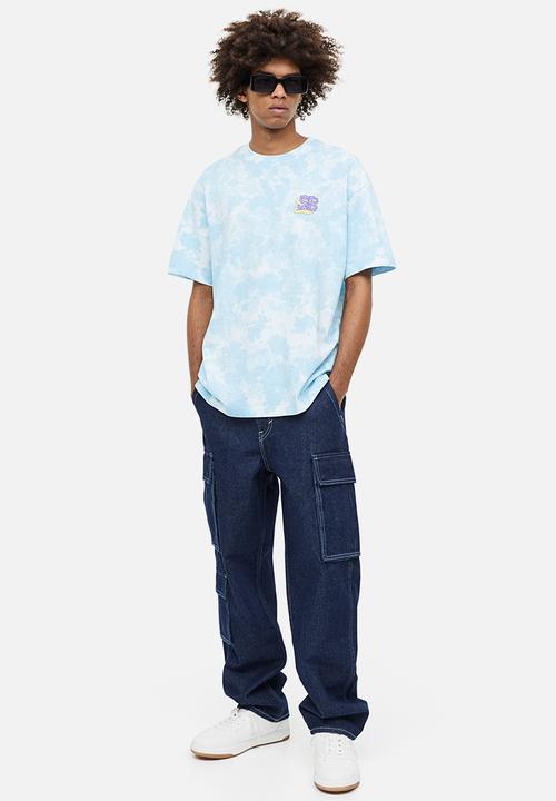 H&M - Relaxed fit printed T-shirt - light blue/spongebob