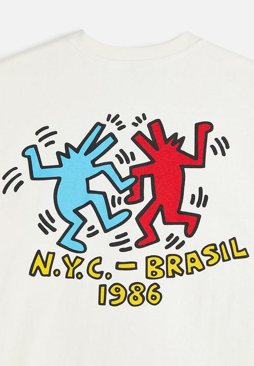 H&M - Relaxed fit printed T-shirt - cream/keith haring 