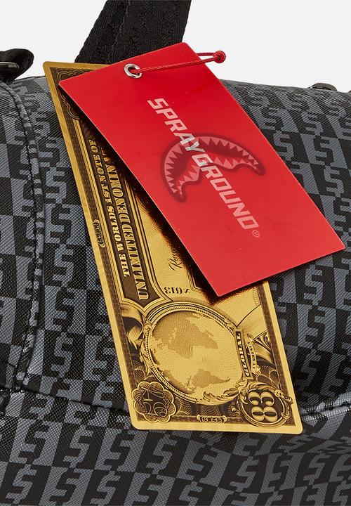 Sprayground - Split infinity check shark-shaped-duffle - black
