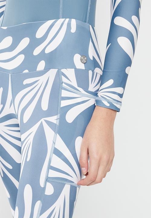 Lizzy - Kohana elasticated leggings - blue matisse leaf
