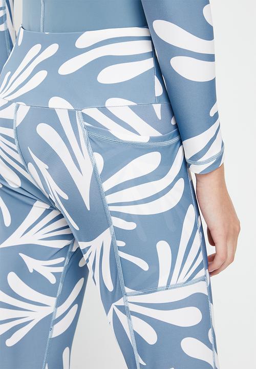 Lizzy - Kohana elasticated leggings - blue matisse leaf