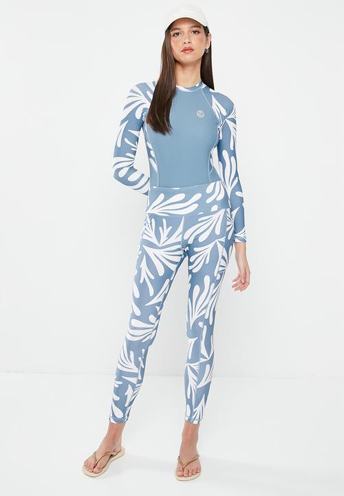 Lizzy - Kohana elasticated leggings - blue matisse leaf
